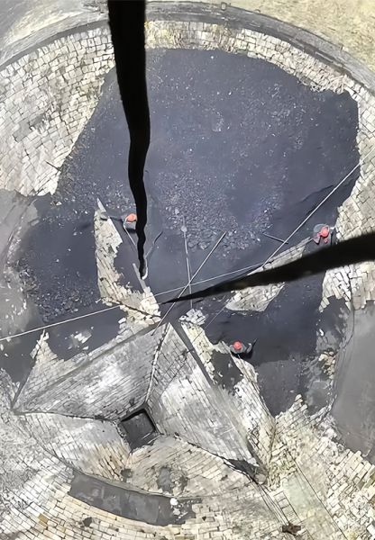 水泥库清库，清理钢板仓