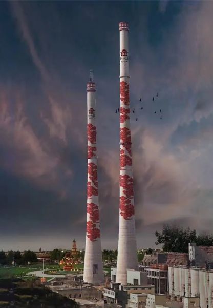 烟囱美化、烟囱彩绘