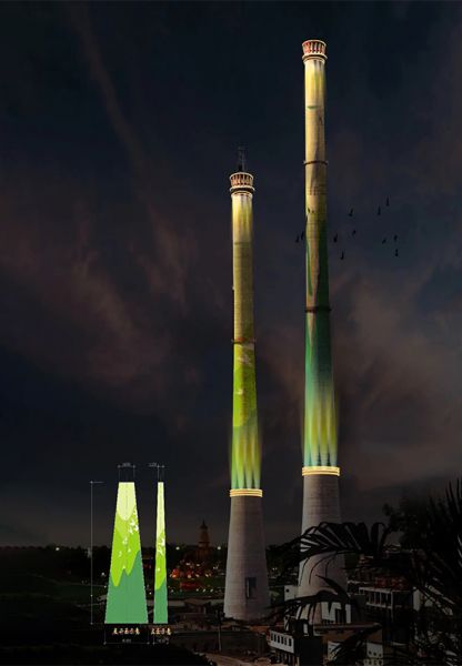 烟囱刷航标、烟囱刷涂料