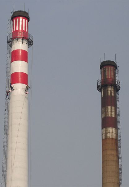 烟囱刷航标、烟囱刷涂料