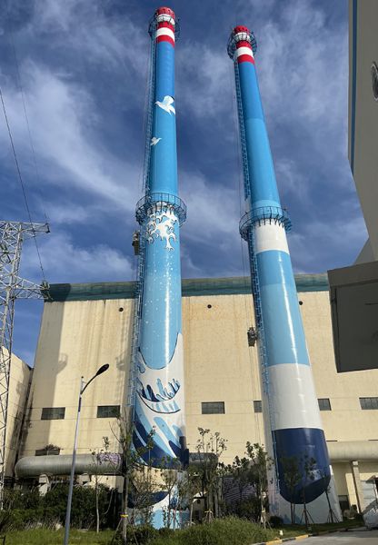 烟囱刷航标、烟囱刷涂料