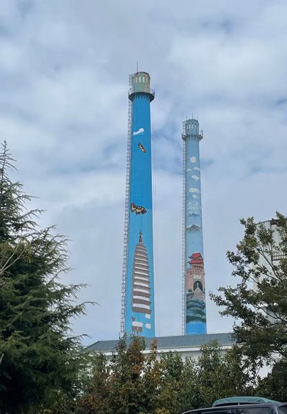 烟囱刷航标、烟囱刷涂料