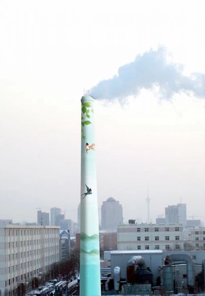 烟囱刷航标、烟囱刷涂料